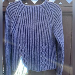Purple and grey Cabellas heavy weight knit zip up sweater. Women’s size M